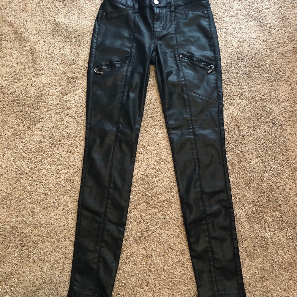 White House Black Market vegan leather pants.